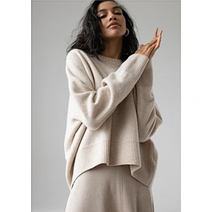 Women's casual solid color pullover sweater women fall rib knit long sleeve crew neck classic sweaters