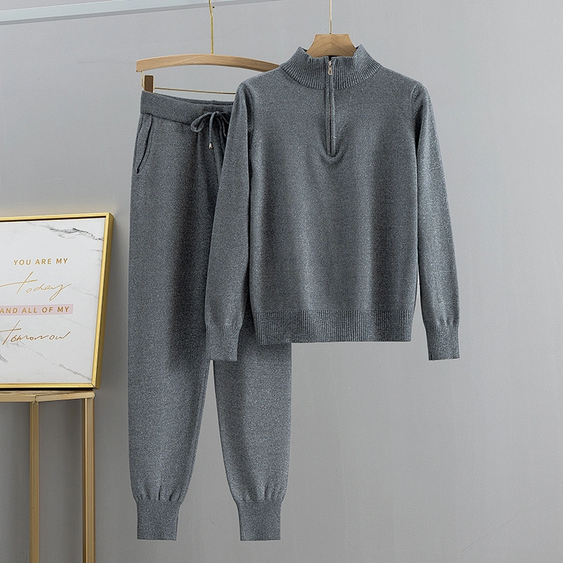 Knitted Costume  sweater pants set women Sportswear  Casual Outfits Jogger Two Piece fall sweater set