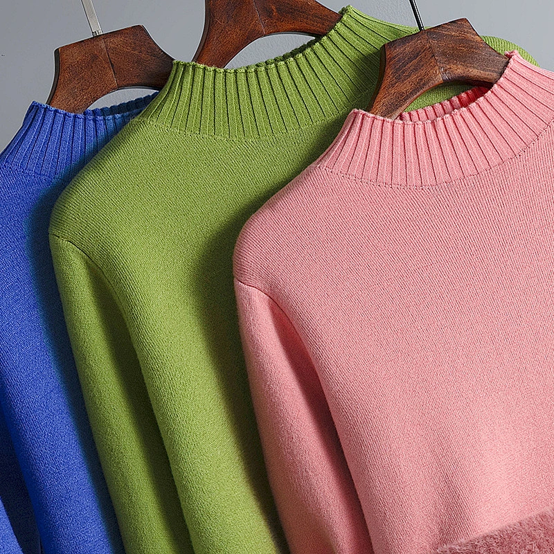 thick velvet winter women's Korean knit fuzzy sweater women solid color  pullover fur plus size sweater