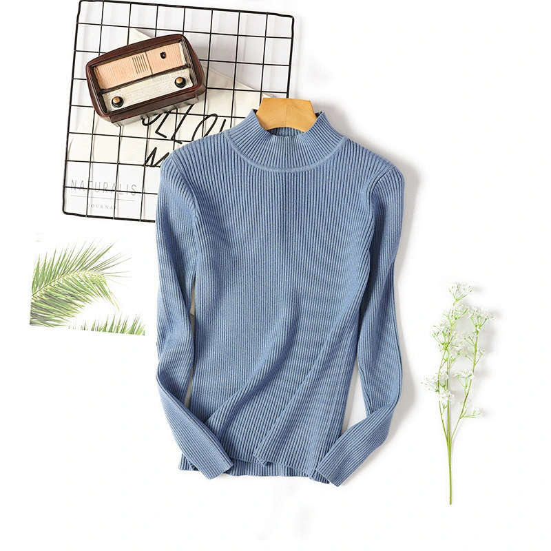 Fashion Women Long Sleeve Clothes Round Neck Women's Girl Knitted Pullover Sweaters