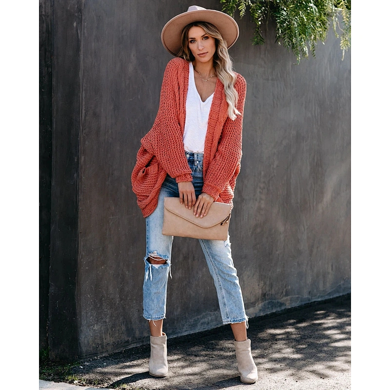 Explosive cardigan fashion clothes women large size thick stitch sweater coat