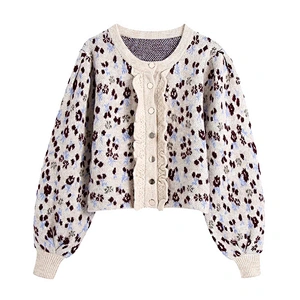 Jacquard Cropped Knitted womens crop Cardigan Sweater luxury gg wrap women sweaters