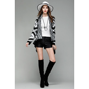 Autumn new women knitwear cardigan irregular mid-length fashion sweaters coat