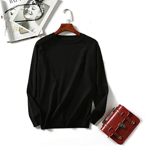 Simple long-sleeved knitted sweaters women round neck striped pullover