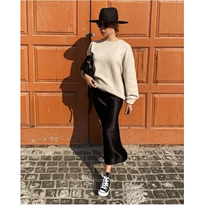 Women's casual solid color pullover sweater women fall rib knit long sleeve crew neck classic sweaters
