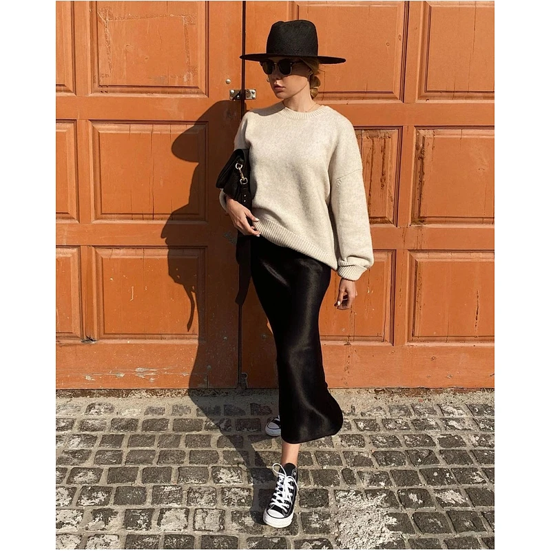 Women's casual solid color pullover sweater women fall rib knit long sleeve crew neck classic sweaters