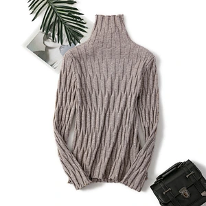 OEM manufacture wholesale tight high neck pullover fashion women knit sweaters