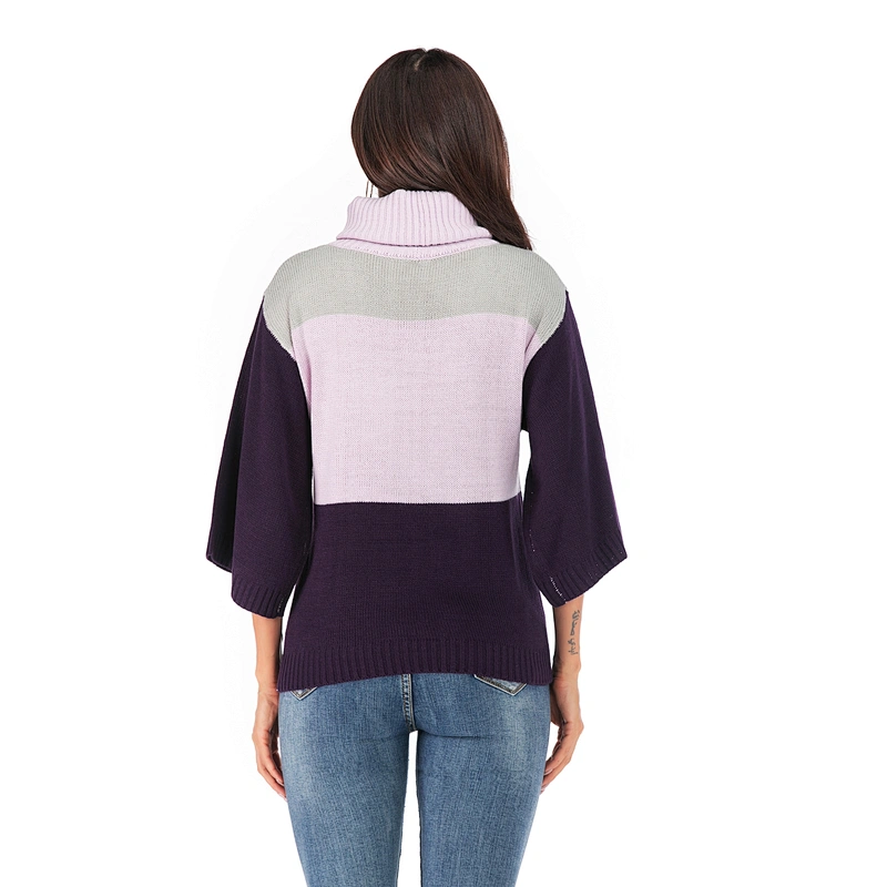 Turtleneck knitwear top flared sleeve apparel women fashion casual sweater