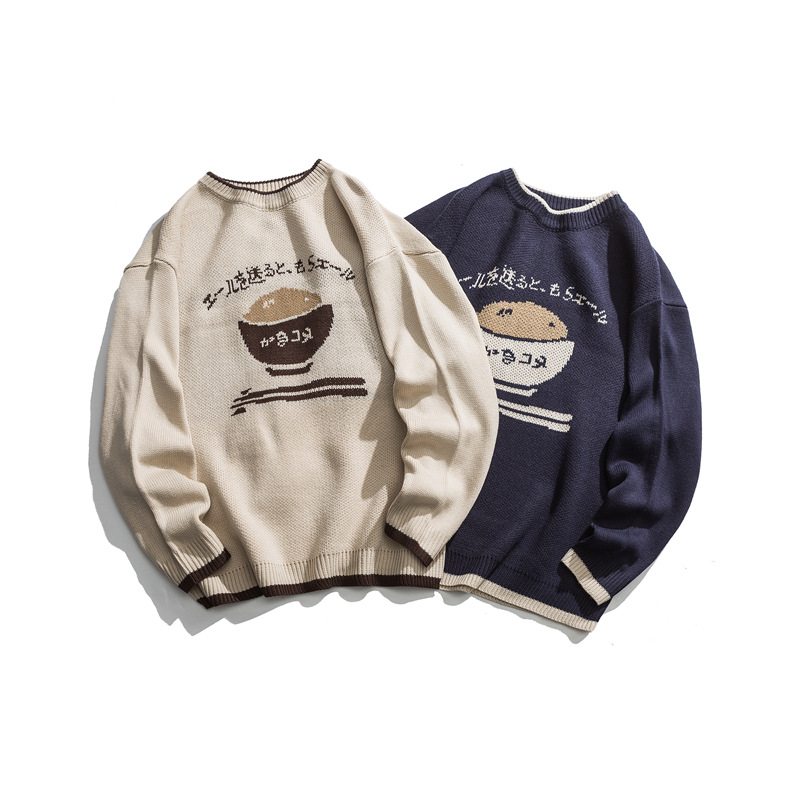 Couple clothing long sleeve casual high quality pullover sweaters for couples women and men intarsia sweater