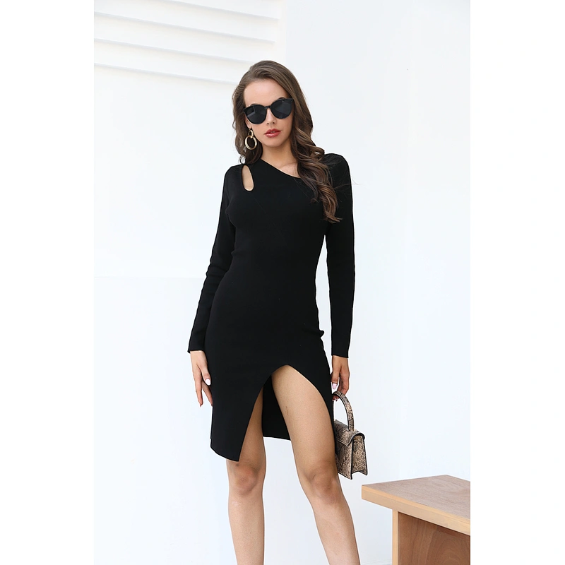 women sexy sweater dress fashion fall long sleeve knitted lady casual dress