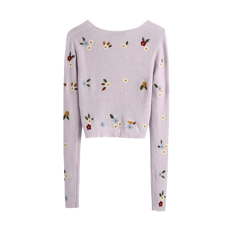 Autumn Retro Cardigan Solid Color Loose V-neck Knitted Cardigan Sweater Women's Jacket