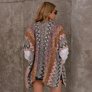 Autumn winter V-neck knitted sweater vest mid-length vest pink loose women shrug