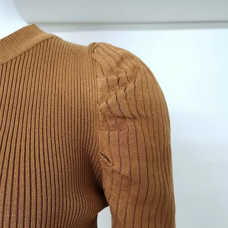 Spring Autumn Women Girls O-Neck Solid Color Long Sleeve T-Shirt Casual Knit Tops