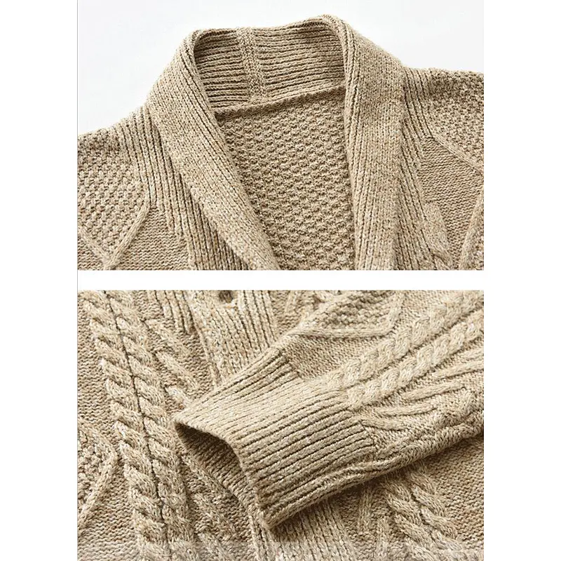 Trendy chain link knit cardigan men's fashion loose coat sweater