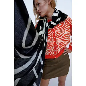 Fashion Animal Print Loose  kimono cardigan women sexy v neck cardigan sweater for women