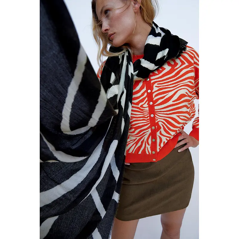 Fashion Animal Print Loose  kimono cardigan women sexy v neck cardigan sweater for women