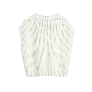 Cable knit women vest sweater women luxury casual Sleeveless Oversized sweater vest