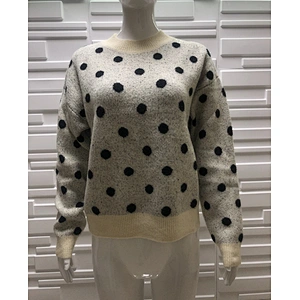 Ladies Fashion Dot Sweaters Women Clothes Casual Knitwear