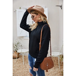 Women apparel sexy backless sweater winter turtleneck fashion casual knitwear