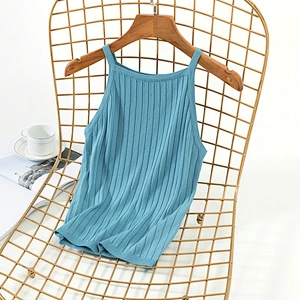 Candy color rib knitwear slim sexy sleeveless summer casual women vest knitted leisure blouse sweater