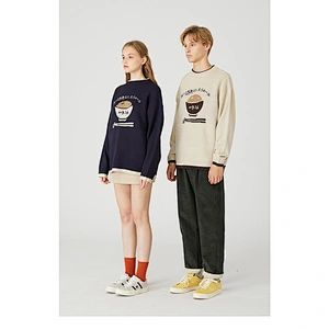 Couple clothing long sleeve casual high quality pullover sweaters for couples women and men intarsia sweater