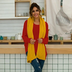 Customized Brand wholesale Latest Designs Women Plus Size Pure Color Hand Knitted Crew Neck Cashmere Cardigan Sweater Casual