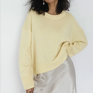 Women's casual solid color pullover sweater women fall rib knit long sleeve crew neck classic sweaters