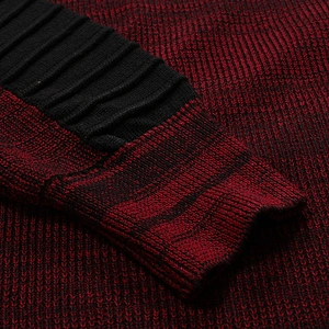 Round neck raglan sleeves striped pleated knit youth men's pullover sweaters