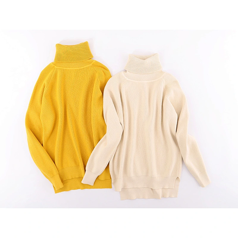 Fall clothing for women pullover knit sweater top for ladies Turtleneck black sweater women