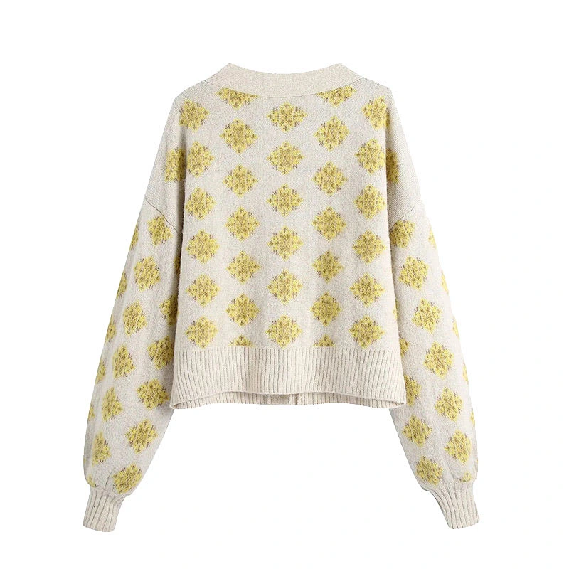 cashmere fashion  cardigan sweater women custom winter Oversized Jacquard women's sweater