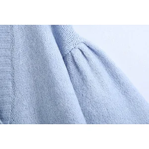 Fashion With Buttons Knitted girls cardigan sweater Lantern Sleeve Female Oversized long sweater for ladies