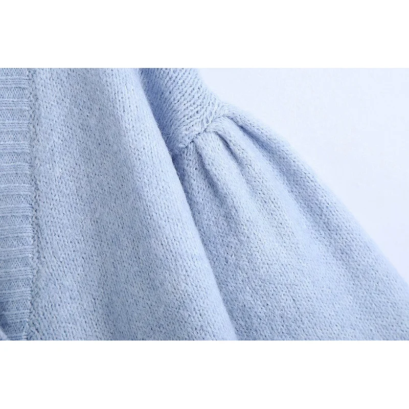 Fashion With Buttons Knitted girls cardigan sweater Lantern Sleeve Female Oversized long sweater for ladies