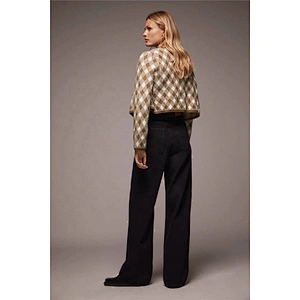 Cropped  Cardigan wholesale sweater jacket ladies graphic knit sweater for women
