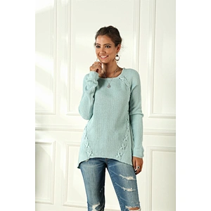Pullover women apparel drawstring long-sleeved sweater fashion casual knitwear