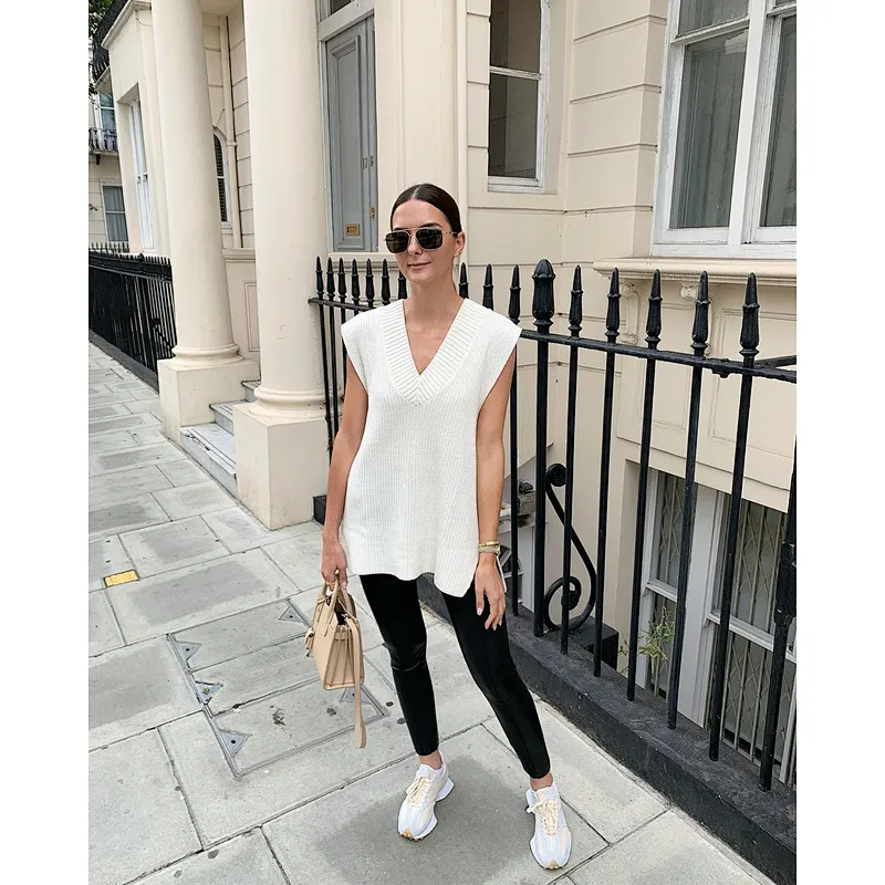 V Neck Knitted Autumn Winter Women Casual Sweater Vests Loose Outweal knit Blouse