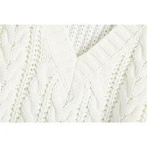 Cable knit women vest sweater women luxury casual Sleeveless Oversized sweater vest