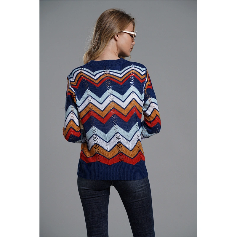 Fall clothing for women color matching stripes sweater  women hoodies apparel in stock