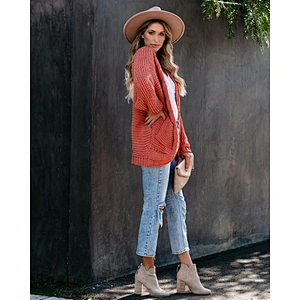 Explosive cardigan fashion clothes women large size thick stitch sweater coat
