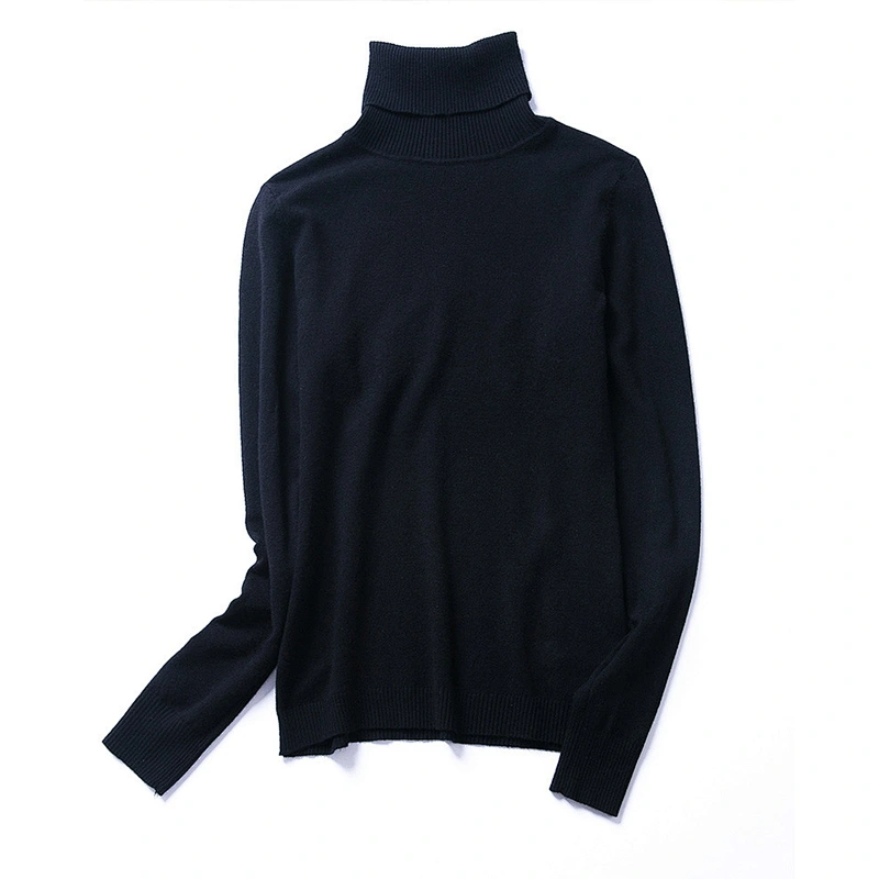 2020 New-Coming Autumn Winter Solid Turn-Down Collar Pullovers Female Thick Turtleneck Knitted High Street Women Sweater