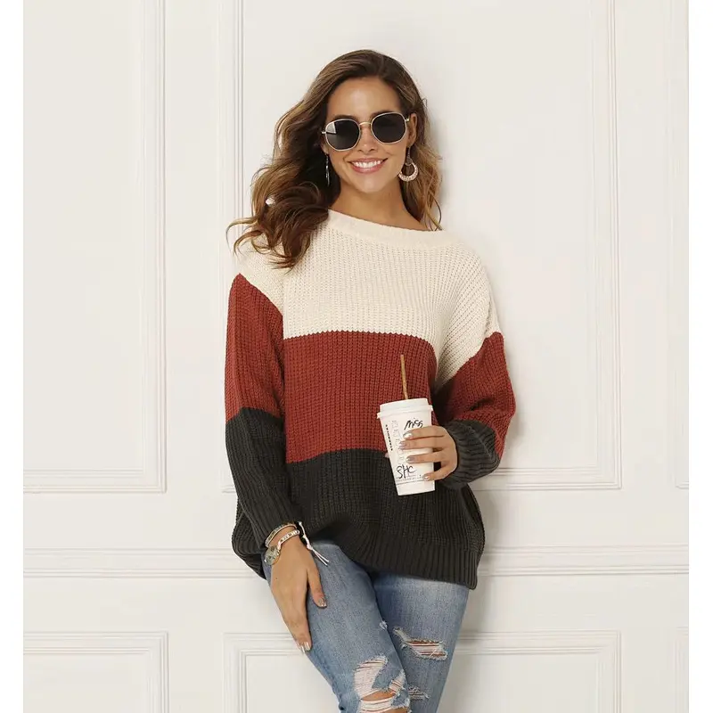 Women winter fashion clothing leisure knitwear loose casual sweater