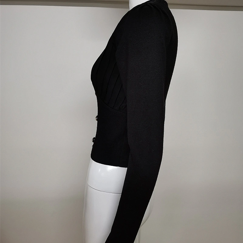 Women Knit Top Womens Buttons Casual Clothing Long Sleeve Sleeved