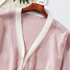 Casual knitted cardigan women's V-neck coatigan boxy slouchy oversized sweater