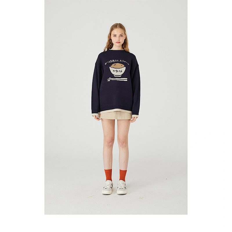 Couple clothing long sleeve casual high quality pullover sweaters for couples women and men intarsia sweater