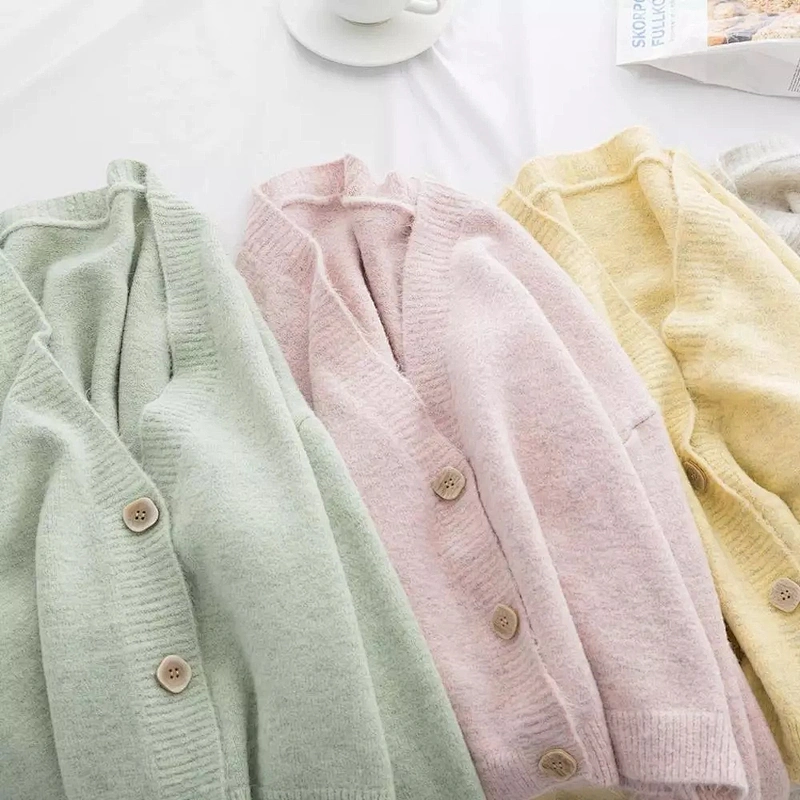 Winter Women Cardigans Sweater Knitted Jacket Girls Chic Tops Woman Sweaters jersey knit Cardigans
