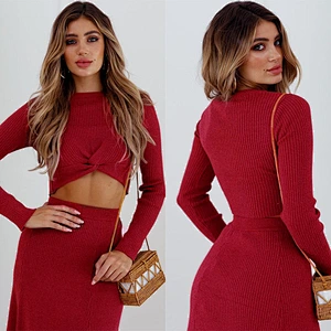 Women sweaters two pieces set women bodycon sweater set women knitted sweaters