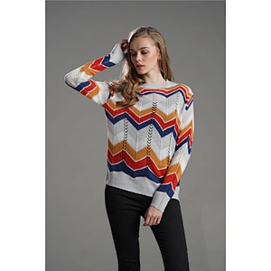 Fall clothing for women color matching stripes sweater  women hoodies apparel in stock