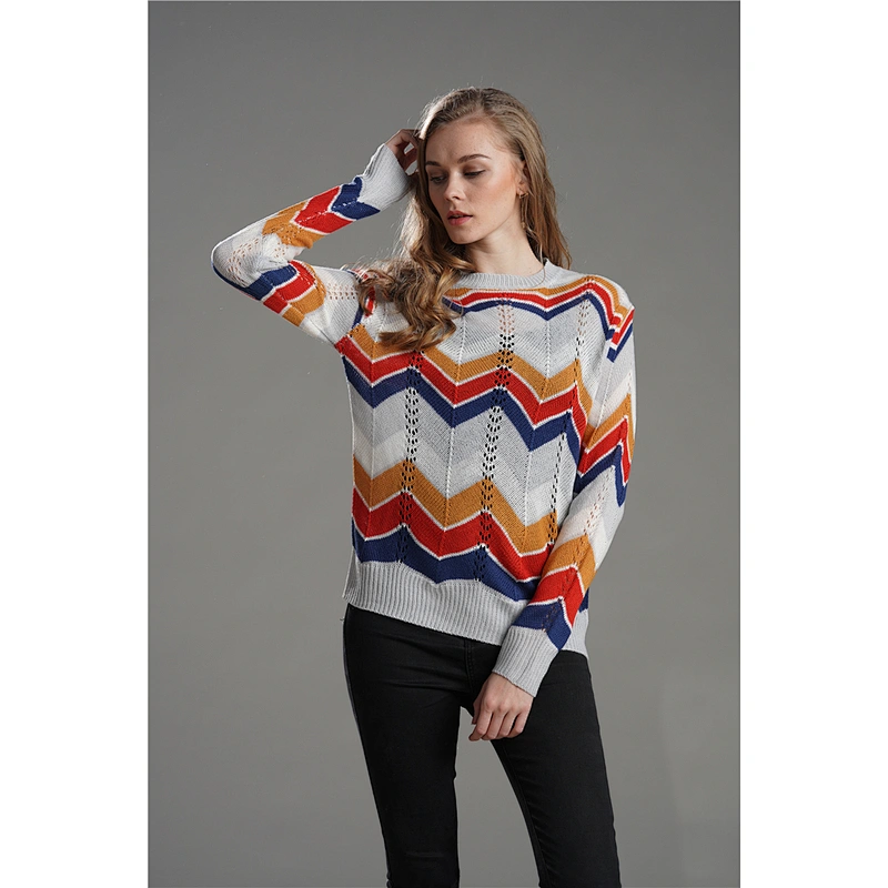 Fall clothing for women color matching stripes sweater  women hoodies apparel in stock