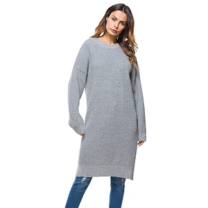 Long sleeve knitwear loose long sweater winter fashion casual dress