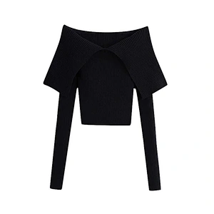 Fashion Fall Fitted Women Knitted Sweaters Female V Neck Pullovers Tops