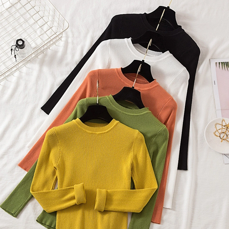 winter clothes Knitted woman sweaters pullovers basic women's jumper Slim women's sweaters